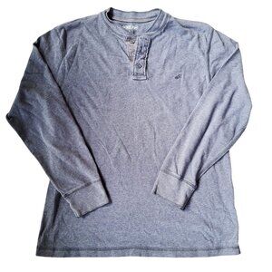 Urban Pipeline Mens Long Sleeve Henley Shirt M Gray 100% Cotton Made In Guatemal